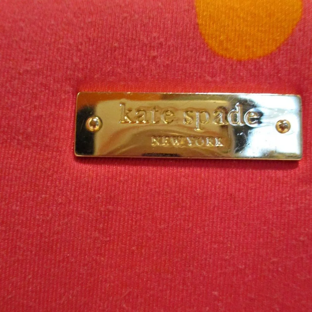 Kate Spade Bag Medium 14x3x8 Pink Yellow Orange Top Zip Laptop Computer Bag